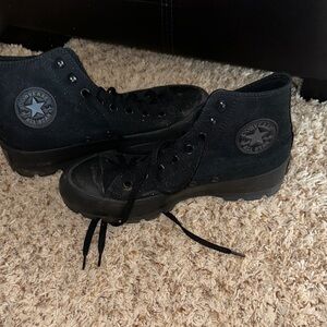 Converse All Black High-Top Shoes